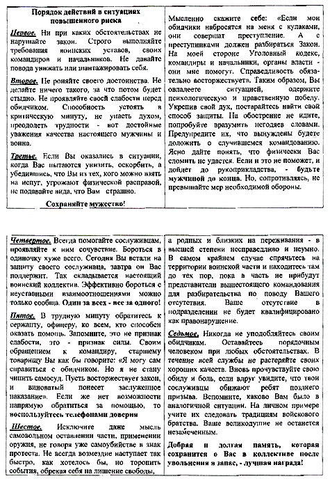 Инструкции Минобороны по выживанию в Российской армии