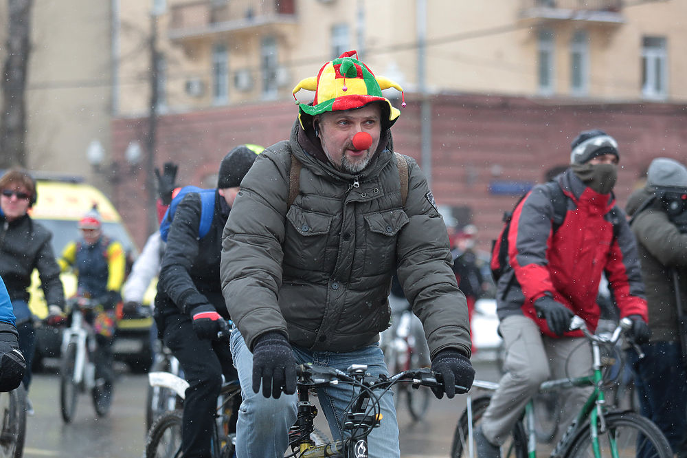 9 января состоялся первый зимний Московский Велопарад