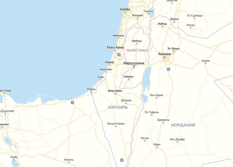 Карты Google перестали показывать Палестину - МК